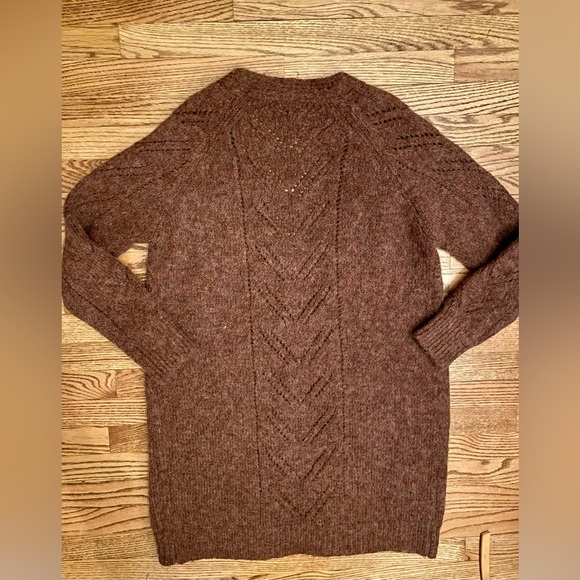 POL women’s open front wool blend cardigan in burgandy, oversized, size S - Picture 2 of 8